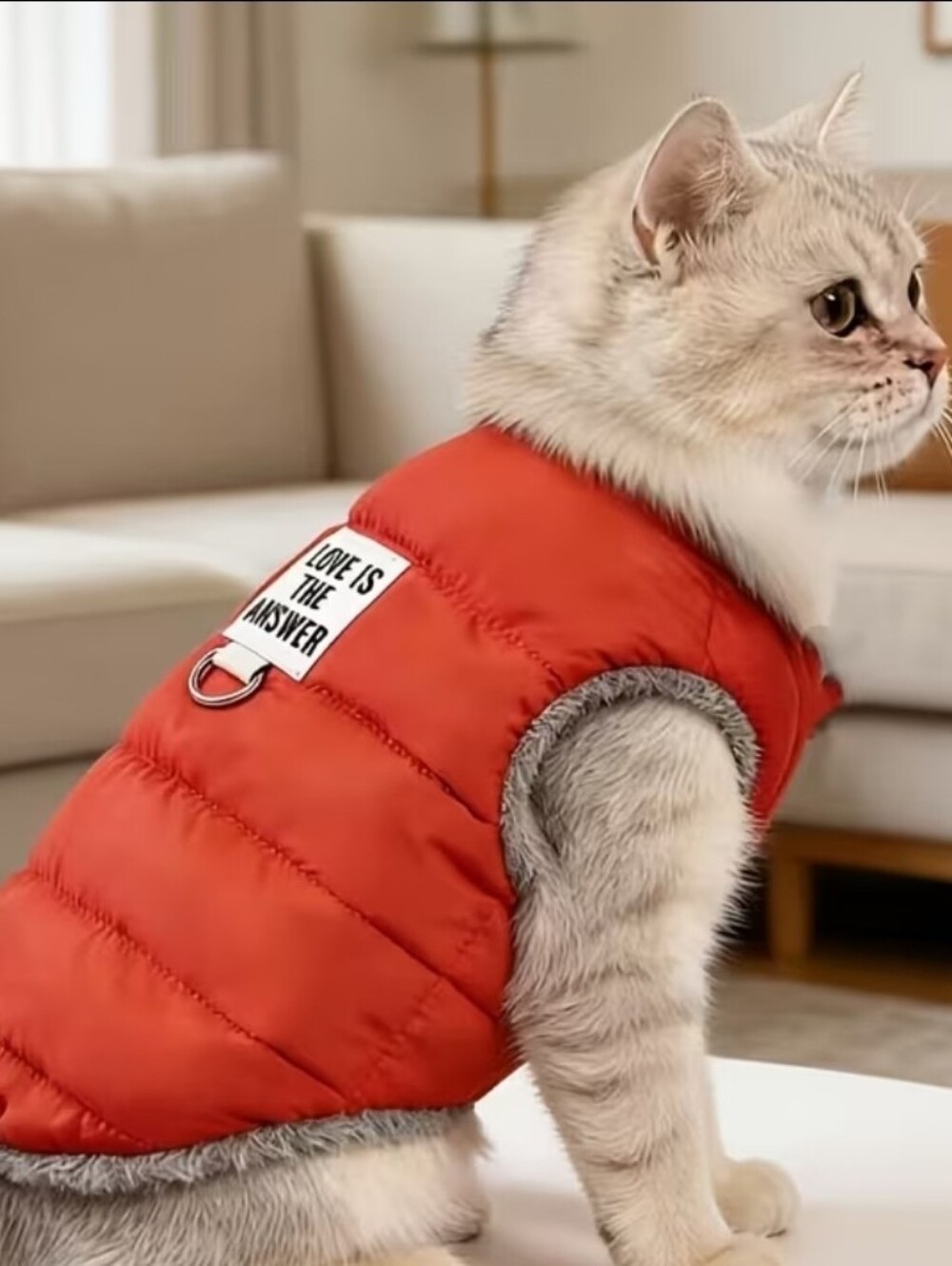 ✨ "Love Is The Answer" Red Puffer Pet Vest / Coat - Size Small (NWT) ✨LAST ONE! - Picture 3 of 7